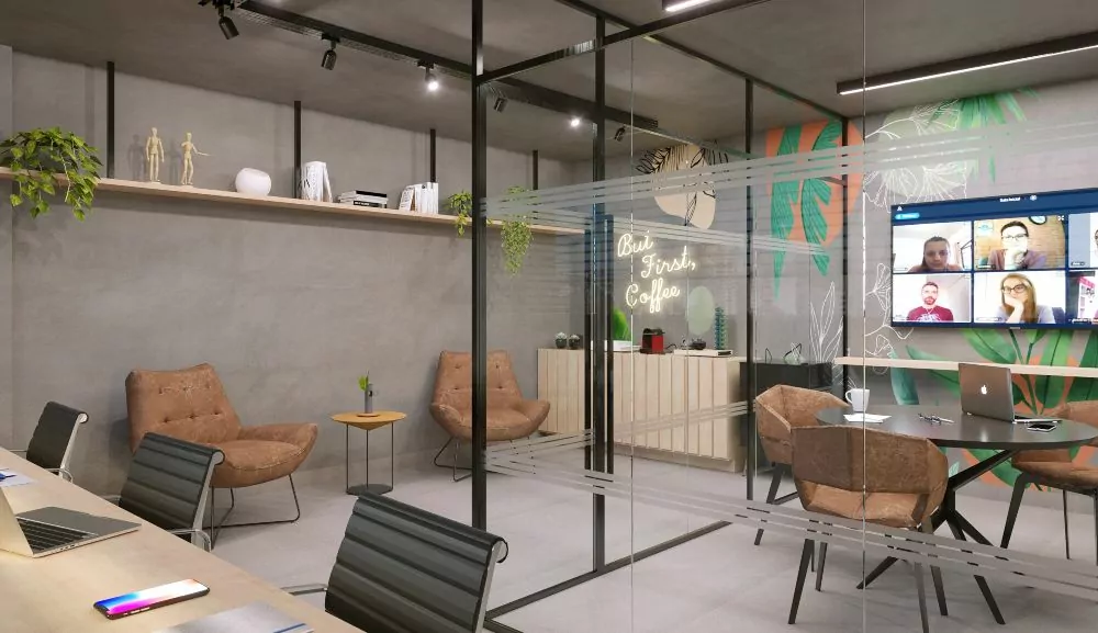 Apartamento de um quarto com coworking