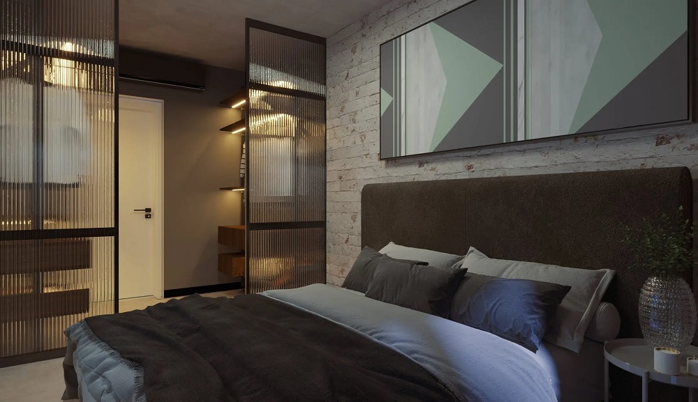 Divisória de ambiente em quarto de loft