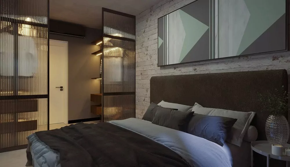 Divisória de ambiente em quarto de loft